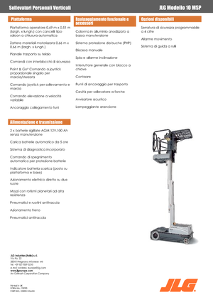 Single Vertical Mast Boom Lifts JLG 10MSP