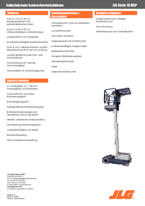 Single Vertical Mast Boom Lifts JLG 10MSP