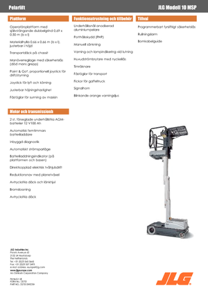 Single Vertical Mast Boom Lifts JLG 10MSP