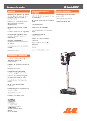 Single Vertical Mast Boom Lifts JLG 10MSP