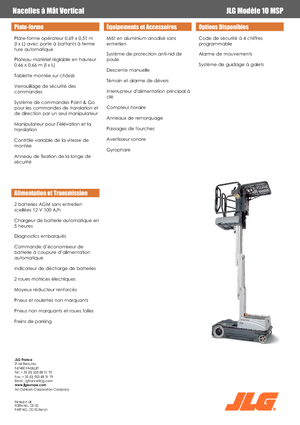 Single Vertical Mast Boom Lifts JLG 10MSP