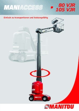 Single Vertical Mast Boom Lifts Manitou 80 VJR