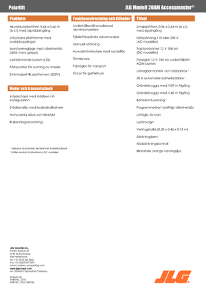 Single Vertical Mast Boom Lifts JLG 20AM