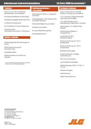 Single Vertical Mast Boom Lifts JLG 30AM