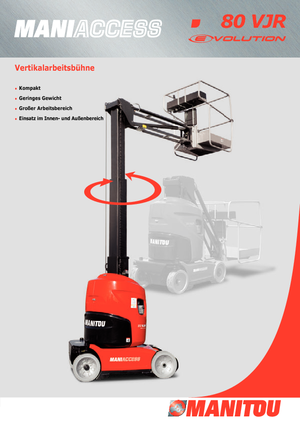 Single Vertical Mast Boom Lifts Manitou 80 VJR