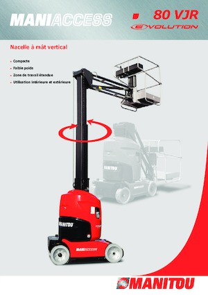 Single Vertical Mast Boom Lifts Manitou 80 VJR