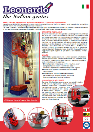 Tek Dikey Direkli Sepetli Vinçler Bravi Leonardo Outdoor