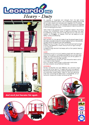 Single Vertical Mast Boom Lifts Bravi Leonardo HD