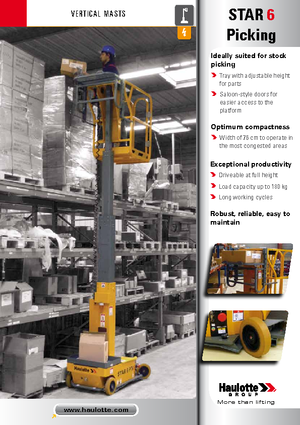 Tek Dikey Direkli Sepetli Vinçler Haulotte Star 6 P