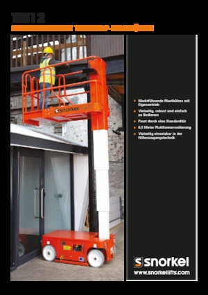 Tek Dikey Direkli Sepetli Vinçler Snorkel TM12