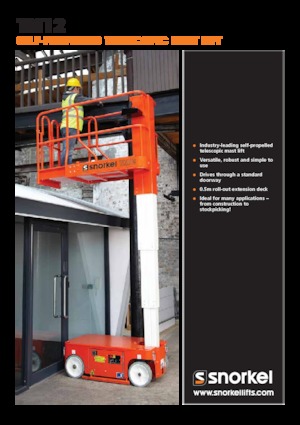 Single Vertical Mast Boom Lifts Snorkel TM12