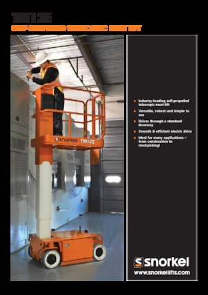 Tek Dikey Direkli Sepetli Vinçler Snorkel TM12E