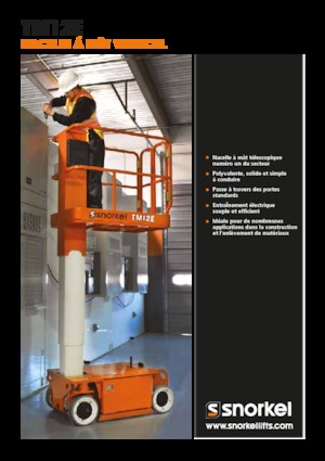 Tek Dikey Direkli Sepetli Vinçler Snorkel TM12E