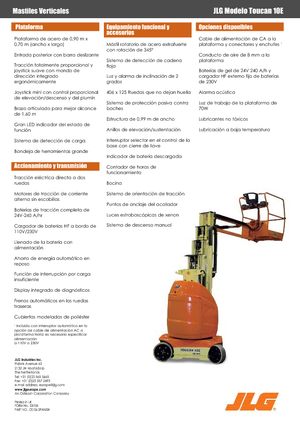 Single Vertical Mast Boom Lifts JLG-Toucan Toucan 10 E