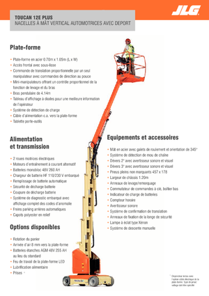 Single Vertical Mast Boom Lifts JLG-Toucan Toucan 12E Plus