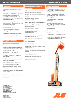 Single Vertical Mast Boom Lifts JLG-Toucan Toucan 8 E