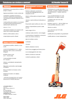 Single Vertical Mast Boom Lifts JLG-Toucan Toucan 8 E