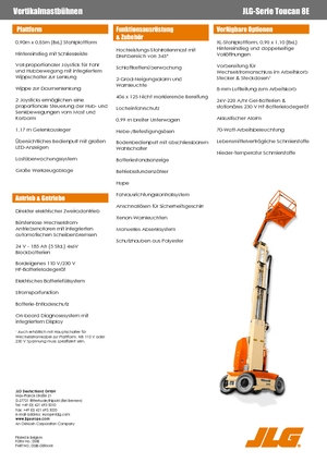 Single Vertical Mast Boom Lifts JLG-Toucan Toucan 8 E