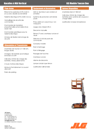 Single Vertical Mast Boom Lifts JLG-Toucan Toucan-DUO