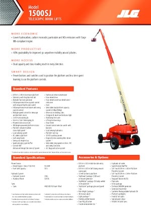 Wheeled Telescopic Boom Lifts JLG 1500SJ