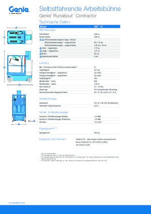 Wheeled Telescopic Boom Lifts Genie GRC-12 Runabout