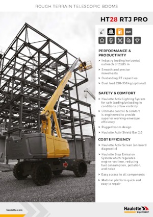Wheeled Telescopic Boom Lifts Haulotte HT28 RTJ PRO