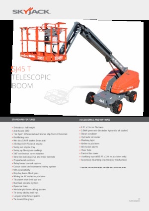 Wheeled Telescopic Boom Lifts Skyjack SJ 45 T