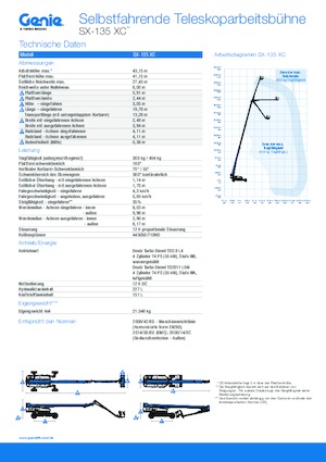 Wheeled Telescopic Boom Lifts Genie SX-135 XC