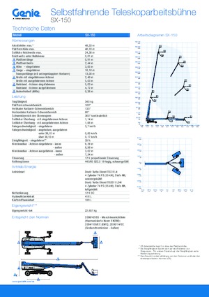 Wheeled Telescopic Boom Lifts Genie SX-150
