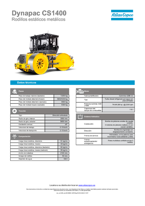 Üç tekerlekli makaralar Dynapac CS 1400