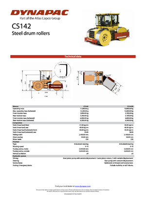 Üç tekerlekli makaralar Dynapac CS 142