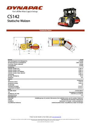 Üç tekerlekli makaralar Dynapac CS 142