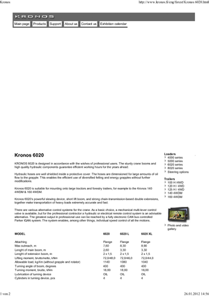 Timber loading cranes Kronos 6020 L 