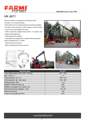 Timber loading cranes Farmi HK 4571 X