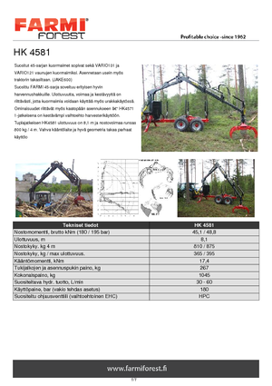 Timber loading cranes Farmi HK 4571 X