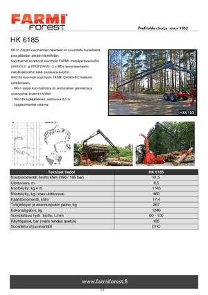 Timber loading cranes Farmi HK 6185 X