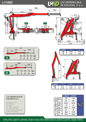 Timber loading cranes LIV L 110 NZ 68