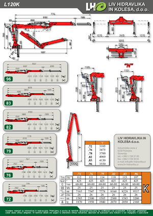 Timber loading cranes LIV L 120 K 82