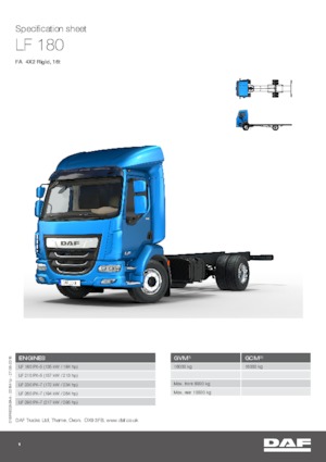 Rigid Chassis DAF LF 180 FA 16t