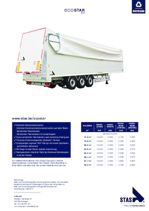 Dump Trailers / Tipper Semi Trailers Stas Ecostar