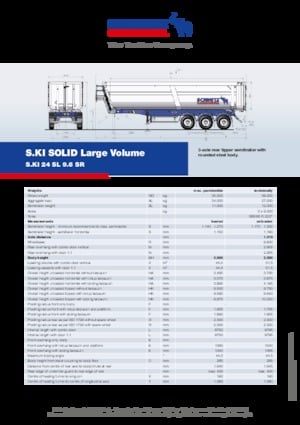Dump Trailers / Tipper Semi Trailers Schmitz Cargobull S.KI SOLID 24 SL 9.6 SR