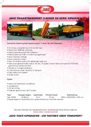 Devirm römorkları Jako Tiger 320SK