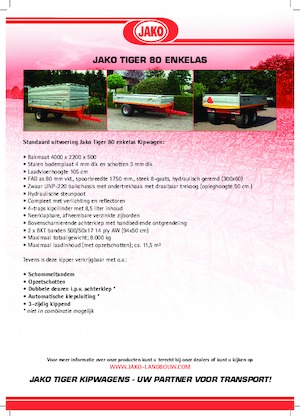 Tipping trailers Jako Tiger 80