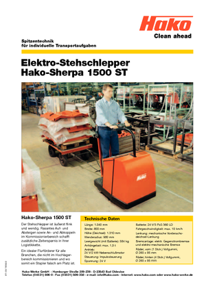 Tow tractors Hako Sherpa 1500 ST