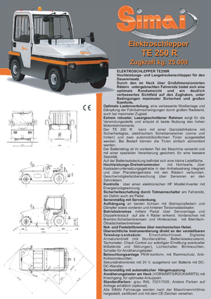Tow tractors Simai TE 250 R