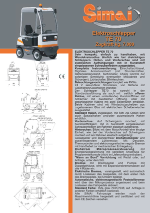 Tow tractors Simai TE 70 ac