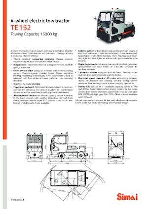 Tow tractors Simai TE 152