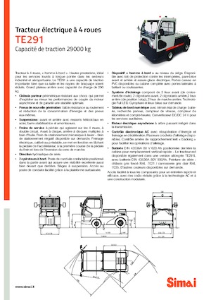Tow tractors Simai TE 291