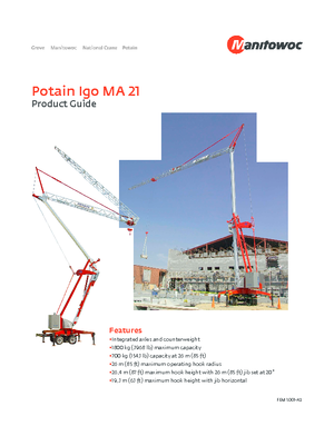 Tower Cranes - Trolley Boom - Bottom-slewing Potain IGO MA 21