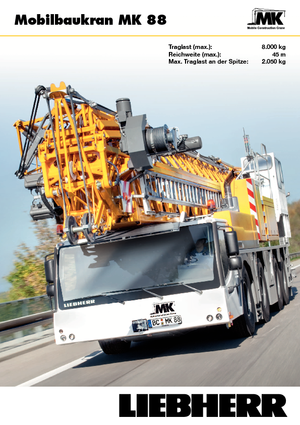 Tower Crane Truck-mounted - Trolley B. - Bottom Sl. Liebherr MK 88